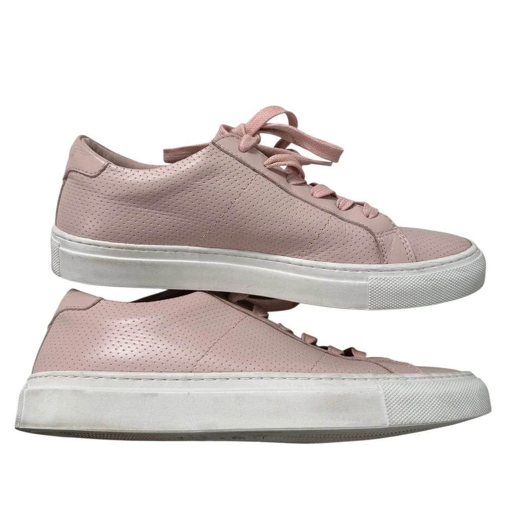 GREATS The Royale Perforated Blush Pink Leather Low Top Sneakers Women 7.5 Italy